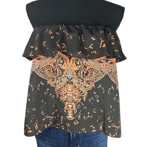Free People Intimately‎ Cropped Flounce Loose Fit Ruffle Tube Top Medium Multi